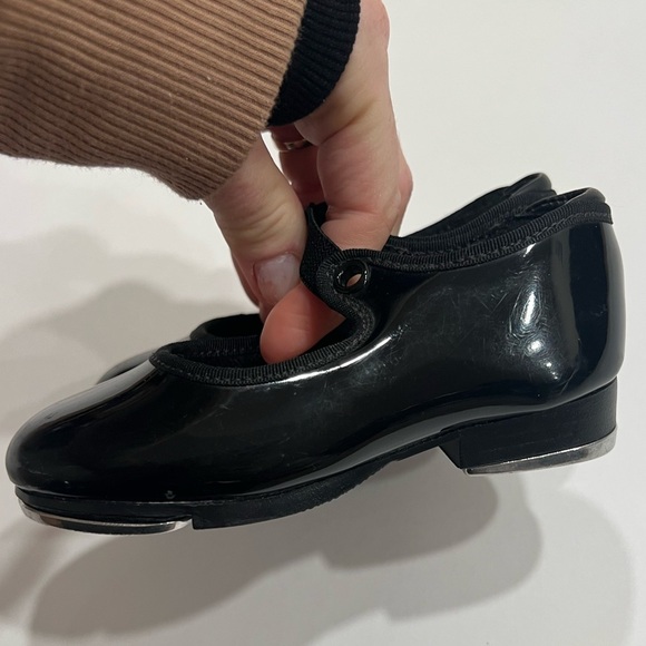 Capezio Black Patent Leather Dance Tap Shoes Size 7 - Picture 2 of 6